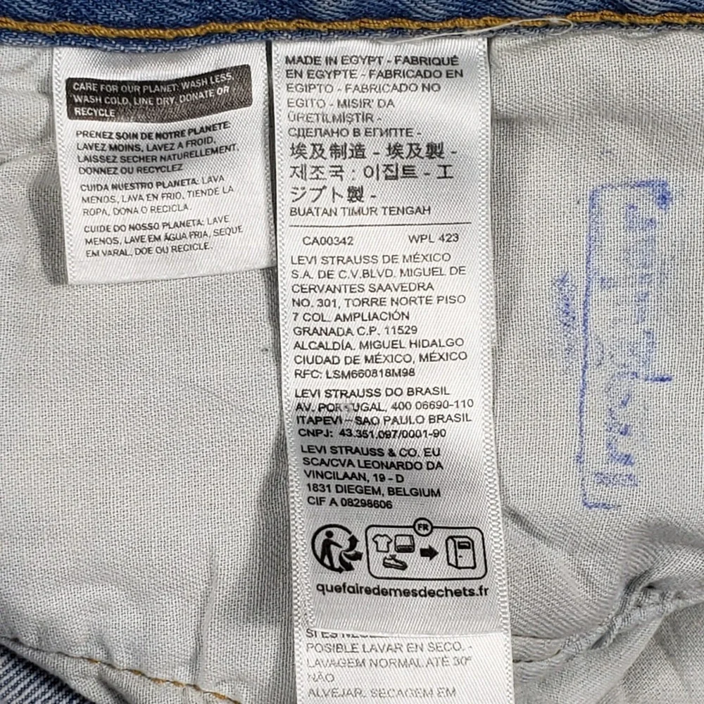 Classic Levi's 501‎ Mens Light Wash Straight Leg Button Fly Jeans W58 L30